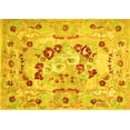 thumbnail image 1 of Ahgly Company Machine Washable Indoor Rectangle Abstract Yellow Contemporary Area Rugs, 8' x 10', 1 of 4