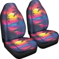 thumbnail image 3 of XYZCANDO Car Seat Covers Retro Synthwave Tropical Sunset 2pc Car Front Seat Cover Set Thick Van SUV Truck Waterproof Easy to Install Car Front Seat Covers, 3 of 10
