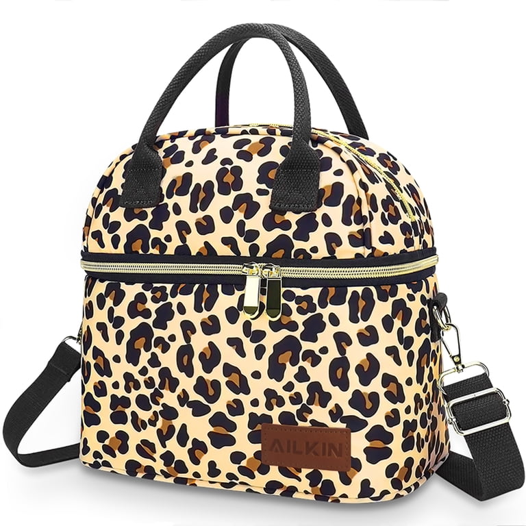 Large Insulated Lunch Bag, Leopard Pattern photo 1