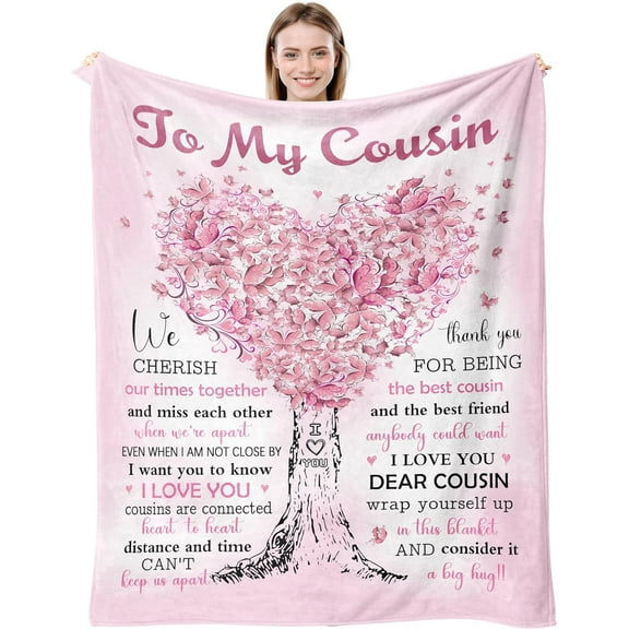 LHSHID Cousin Gifts for Women Blanket Cousin Gifts Best Gifts for Cousins Birthday Gifts for Cousins Female to My Favorite Cousin Gift Christmas Cousin Gift Ideas Throw Blanket 30"x40"