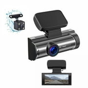 Kieccall 1080P WiFi Front/Rear Dash Cam - IR Night Vision Car Camera with Loop Recording, Motion Detection & HDR for Clear Footage