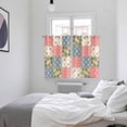 thumbnail image 3 of Japanese Style Kitchen Curtains Window Panels, Colorful Patchwork Flowers Leaves Plaid Insulated Window Treatment Curtain, Grommet Curtains for Bedroom/Living Room/Bathroom, 2 Piece 52"Wx72"L, 3 of 8