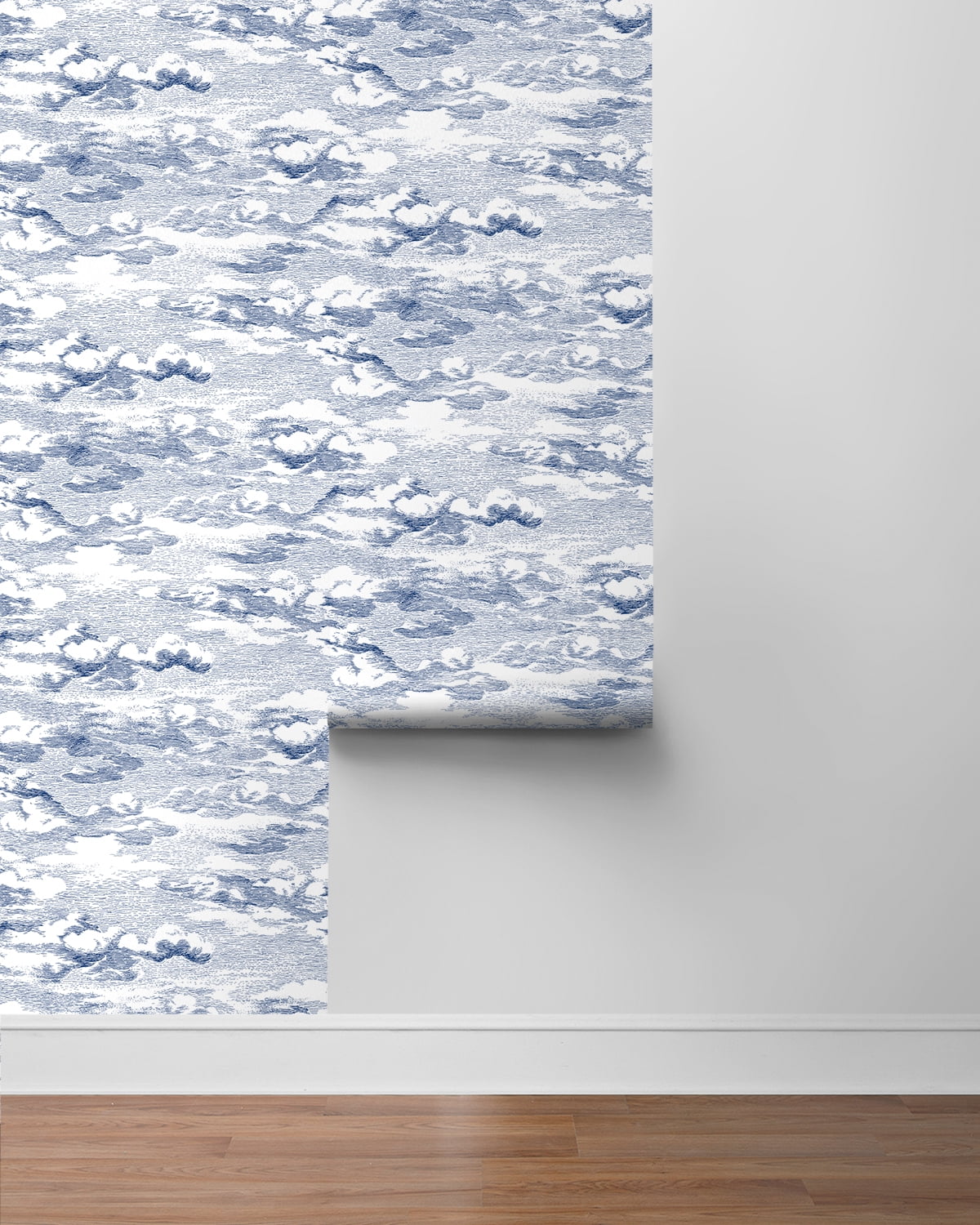 Harry & Grace Blue Clouds Peel And Stick Wallpaper - 20.5 ft. W x 18 ft. L Roll
