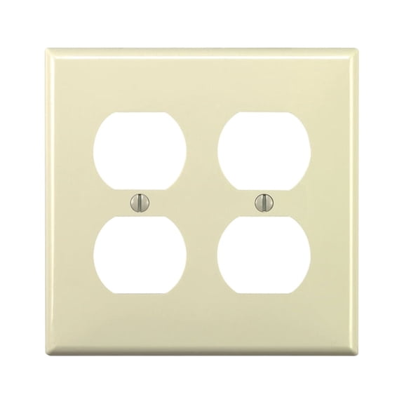 Leviton 80716-T Light Almond Nylon Two Gang Duplex Receptacle Wall Plate