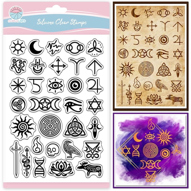 Sellos transparentes para scrapbooking, adivinación, sellos de silicona, sello mágico transparente para hacer tarjetas, manualidades, repujado y diarios.
