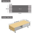 thumbnail image 3 of Nappe de Table Basse, Housse de Table Basse avec Poches et Pompon, Coton Lin Imperméable Petite Nappe Rectangulaire Rayée Laveuse Sécheuse Réfrigérateur Housse Anti-Poussière-H-20 x 63 Pouces, 3 of 6