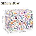 thumbnail image 5 of Yayeee Collapsible Cube Storage Bin with Lid Fabric Closet Decorative Basket with Handles, Purple Wildflower Pattern, 5 of 7