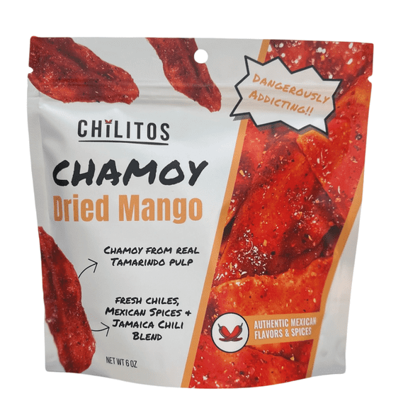 Chilitos Chamoy Dried Mango, Infused with Tamarindo Chamoy and Chili Coated Mango Seco Enchilado, 6 oz Bag