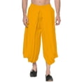 thumbnail image 1 of eloria Men's Dhoti Indian Men's Rayon Dhoti Aladdin Style Pants, Color: Yellow | Free Size, 1 of 5