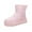 Pink, variant on Tisuna Girls Boys Snow Boots Child Solid Color Pull On Short Booties Thermal Lightweight Kids Winter Snow Boots Beige Size 6-7 Years