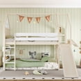thumbnail image 3 of Bellemave Twin Over Twin Bunk Bed with Slide and Bookshelf, Solid Wood Twin Size Loft Bed with Large Playgame Space, House Bunk Loft Bed Frame Easy Assembly,White, 3 of 8
