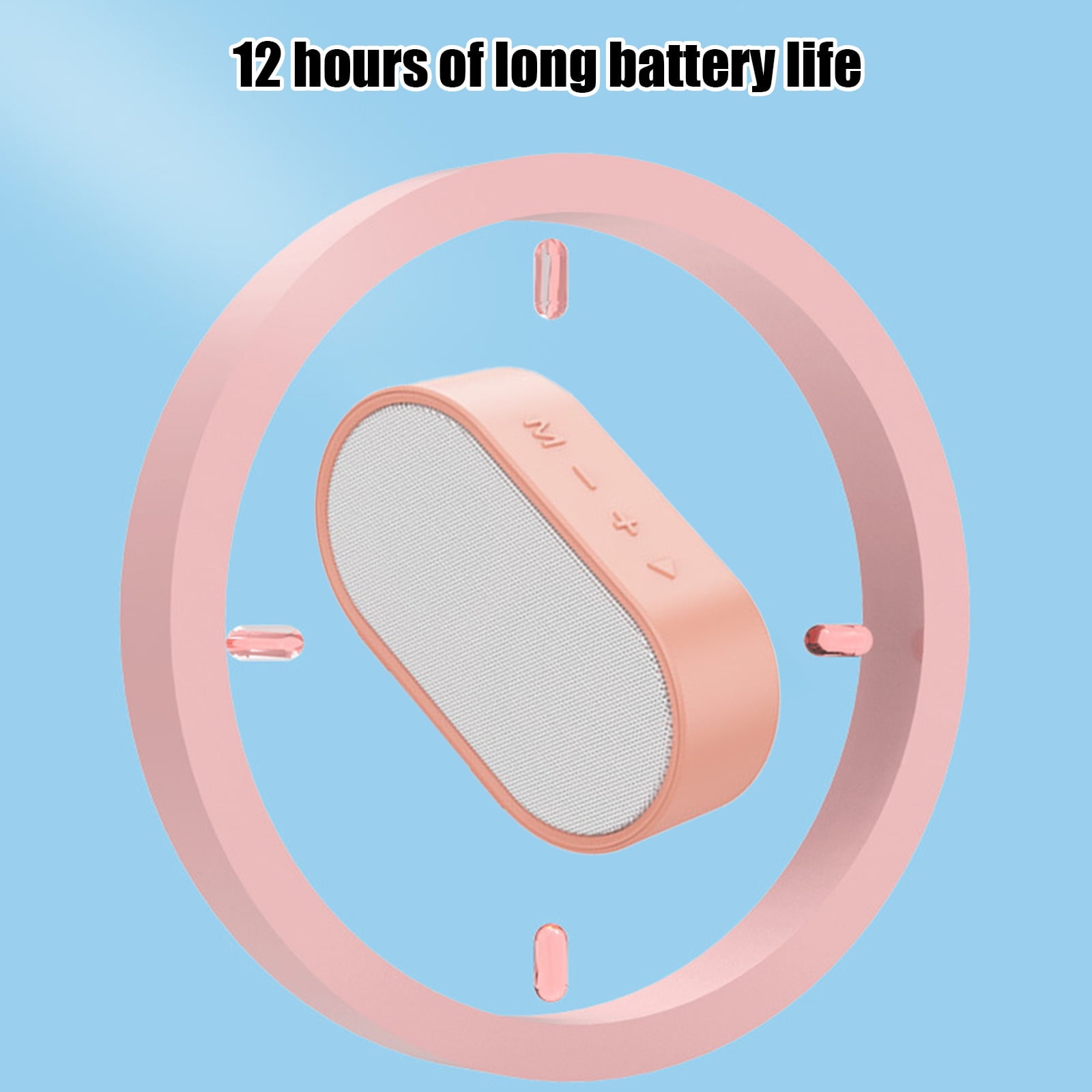 LACKUST Mini Bluetooth Speaker Pink, Portable Wireless Speaker with Deep Bass, Bluetooth 5.3 Desktop Speaker Long Battery Life for Home Office Outdoor