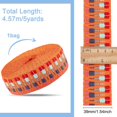 thumbnail image 6 of 5 yards Ethnic Embroidery Polycotton Ribbons 1-1/2 inch Wide Orange Wave Pattern Woven Fabric Trim for Clothing Bag Headbands Pillowcases Collar, 6 of 6