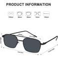 thumbnail image 6 of FEISEDY Fashion Square Aviator Sunglasses Women Men Classic Aviator Metal Frame Candy Color Glasses B1036, 6 of 15