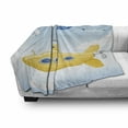 thumbnail image 3 of Yellow Submarine Soft Flannel Fleece Throw Blanket, Blue Sky with Colorful Balloons Seagulls Clouds Nursery Kids Birds Art, Cozy Plush for Indoor and Outdoor Use, 50" x 70", Multicolor, by Ambesonne, 3 of 6