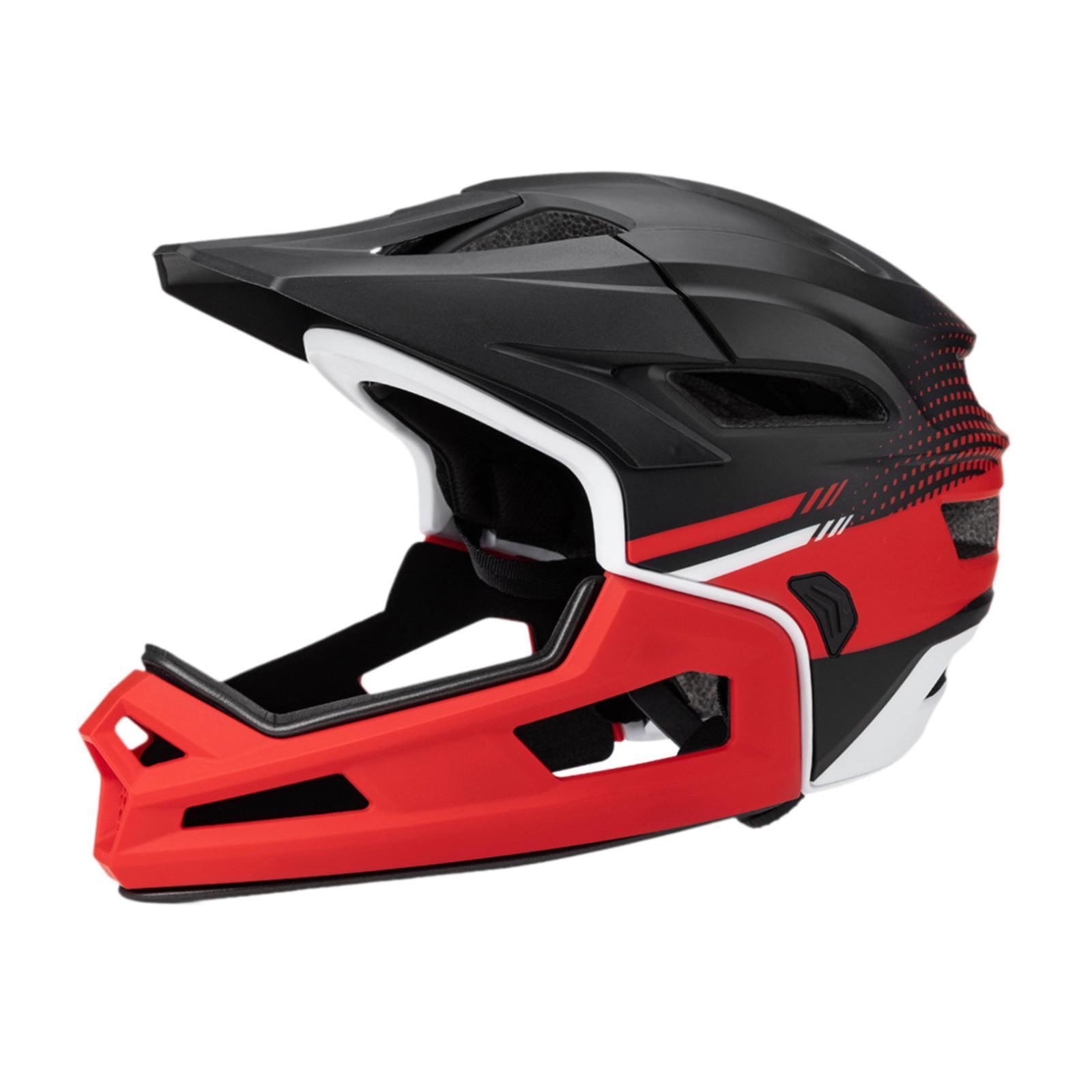 funtasica Full Face Bike Helmet Cycling Helmets Cycling Accessories Adjustable for Men Women Bicycles Helmet for Skateboarding Climbing Black Red