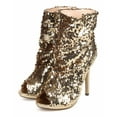 thumbnail image 5 of Liliana DD00 Women Sequin Peep Toe Single Sole Stiletto Slouch Bootie, 5 of 5