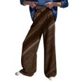 thumbnail image 2 of Women's Tailored Wide Leg Work Pants High Waisted Flowy Business Casual Palazzo Pants Brown XL, 2 of 7