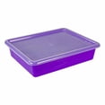 thumbnail image 2 of Storex plateau de rangement avec couvercle, format lettre, 10 x 13 x 3 pouces, violet, 2 of 9