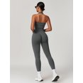 thumbnail image 5 of IDOPIP 2 Piece Workout Sets for Women Seamless Halter V-Neck Tank Top Scrunch Butt Lifting High Waist Leggings Gym Sets Active Wear Sports Outfit L Grey, 5 of 8