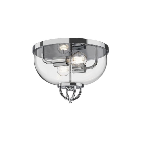 FM461102CH-Alora Lighting-Lancaster - 2 Light Flush Mount-9 Inches Tall and 12.63 Inches Wide-Chrome Finish