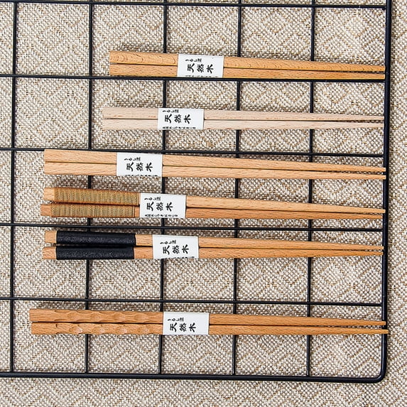 opvise 1 Pair Japanese Travel Portable Reusable Non-slip Wooden Chopsticks Tableware 1