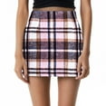 thumbnail image 2 of Bovxnpu Women Skirt Womens High Waist Plaid Skirt Bodycon Pencil Wools Mini Skirts Beach Vacation Summer Outfits, 2 of 6