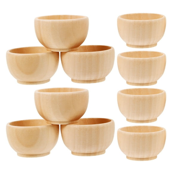 NICEXMAS Small Wood Bowls for DIY and Parties 10pcs