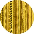 thumbnail image 1 of Ahgly Company Indoor Round Abstract Yellow Modern Area Rugs, 5' Round, 1 of 4