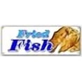 thumbnail image 2 of 72" Fried Fish Banner Sign Fry Fish deep Seafood sea Food Fresh Batter Signs, 2 of 4