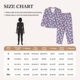 thumbnail image 4 of Yiaed white flower Skull blue Print Pajamas Women's Long Sleeve Sleepwear Soft Button Down Loungewear Pjs Lounge Set Nightwear Womens Pajama Pants-Large, 4 of 7