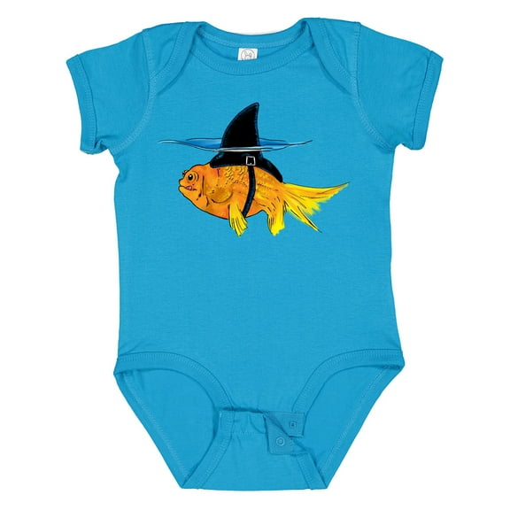 Inktastic Funny Goldfish with Shark Fin Boys or Girls Baby Bodysuit