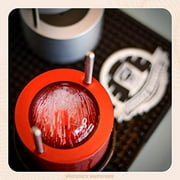 Pressice Barware Ice Ball Press - Perfect Spheres in Less Than a Minute - Includes Anodized Aluminum Ice Press, Drip Tray and Ice Mold - Made in the US (Ice Press, Black)