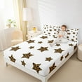 thumbnail image 4 of Feelyou Stars Kids Twin Sheet Sets, Fashion Leopard Print Bedding, 3pcs, 4 of 7