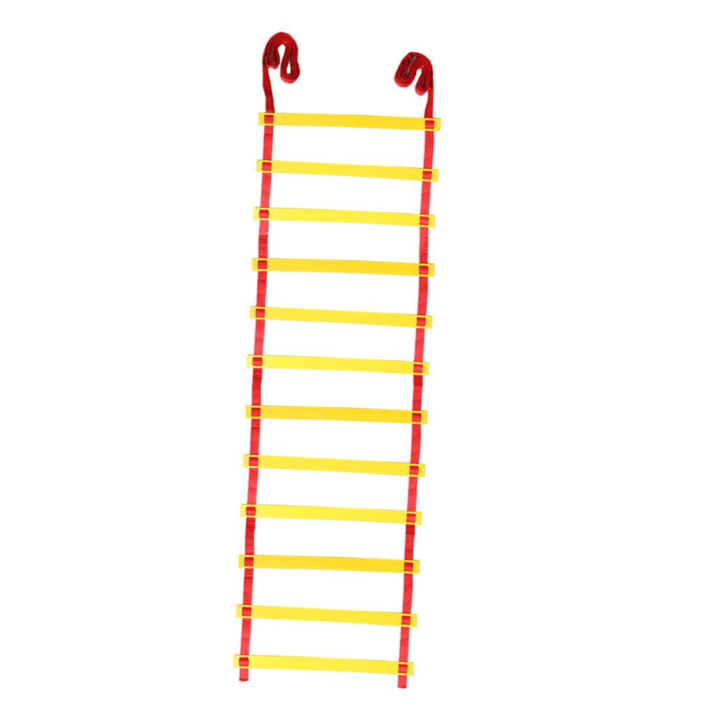 Nishiyuenyi Agility Ladder 2inch 12 Adjustable Rungs | Fitness Training Equipment Agility | Basketball, Soccer, Football, Optional Colors Yellow