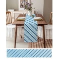 thumbnail image 4 of Table Runner 108 Inches Long for Kitchen Dining, Geometric Abstract, Dresser Scarf Farmhouse, Dining Table Decorations for Wedding/Parties, Ombre Blue Minimalistic Stripes 13 x 108 In, 4 of 9