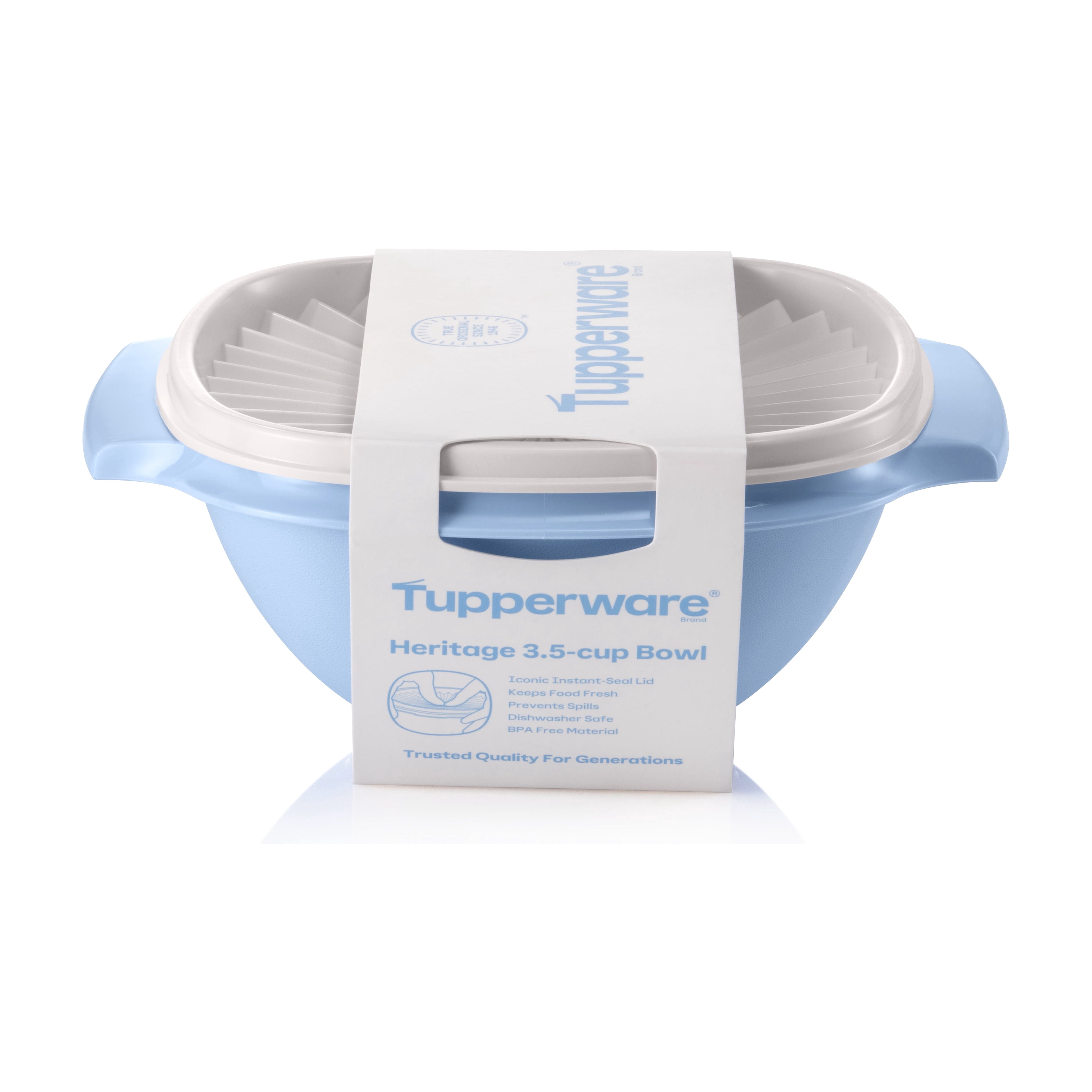 Tupperware Heritage 3.5-Cup Food Storage Bowl with Lid, Blue