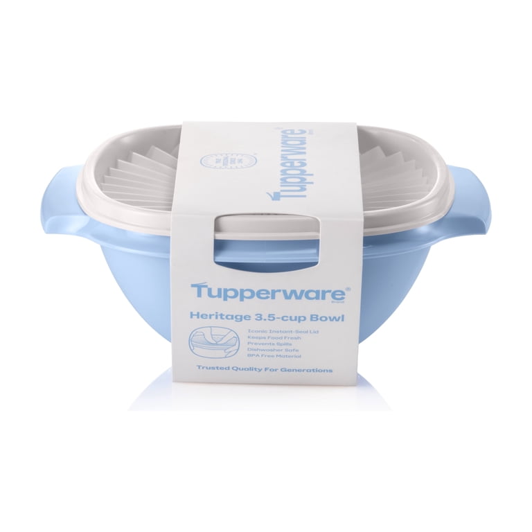 Tupperware Heritage 3.5-Cup Food Storage Bowl with Lid, Blue