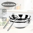 thumbnail image 3 of 304 Stainless Steel Pasta Bowls, 47oz Double Walled Insulated Soup & Salad Bowls Unbreakable, 8.7" Large Cereal/Ramen/Udon/Noodle/Pho Bowl Plates with Spoons & Forks, Dishwasher Safe, 3 of 6