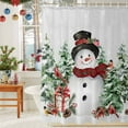 thumbnail image 6 of Christmas Snowman Shower Curtains for Bathroom, Winter Christmas Tree Cardinal Grey Waterproof Fabric Shower Curtain for Bathroom Bathtub Decoration, Machine Washable, 60"x72", 6 of 9