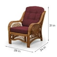 thumbnail image 2 of SK New Interiors Malibu Lounge Armchair ECO Natural Rattan Wicker Handmade Design with Dark Brown Cushion, Colonial, 2 of 5