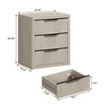 thumbnail image 5 of SICOTAS 23”W Farmhouse Nightstands with 3 Fluted Drawers & Black Handles, Wood Bedside Table for Bedroom, End Table for Living Room in Light Grey Alder, 5 of 9