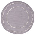 thumbnail image 2 of SAFAVIEH Bella Danita Plain Dotted Bordered Wool Area Rug, Silver/Ivory, 5' x 5' Round, 2 of 12