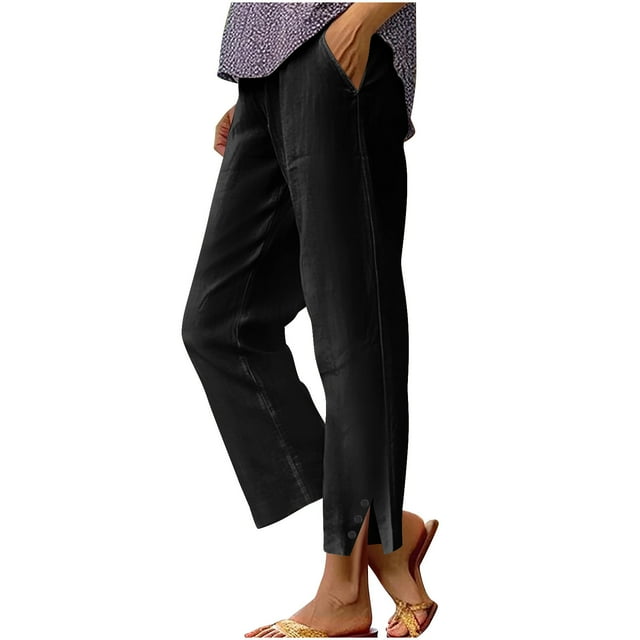 Womens Pullover Tops Spring Fall Clothes 2025 Shirts Loose Festival Tops Spring Solid Color Elastic Waist Linen Versatile Straight Tube Casual Wide Leg Pants Plus Size Tops For Women Summer