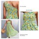 thumbnail image 3 of Vestido Sin Mangas De Un Hombro Vestido Fruncido De Un Hombro Vestido Midi Con Estampado Floral Vestido Elegante Con Estampado Floral OTVIAP Blanco y Verde XL, 3 of 5
