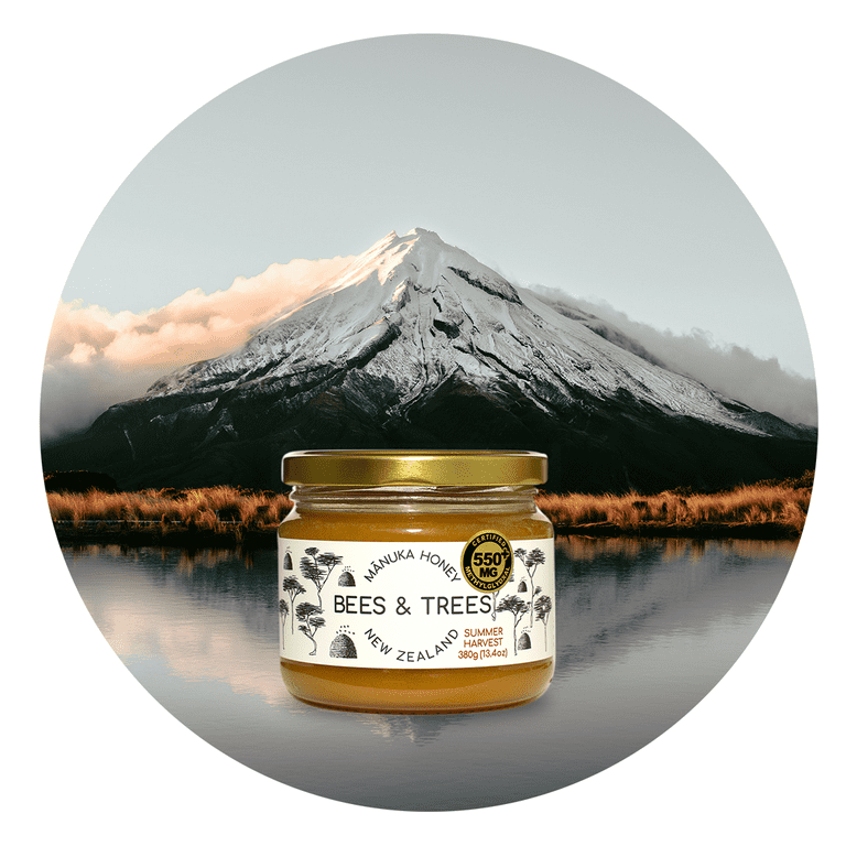 Bees & Trees 100% Pure Raw Manuka Honey 550+MGO, 380g Pack