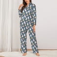 thumbnail image 3 of Wukai Cute Rabbit Print Women's Pajama Set - Soft Long Sleeve Sleepwear for Comfort and Style-X-Large, 3 of 9