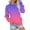 Purple 1, variant on Long Sleeve T Shirt Tops Plus Size for Women Round Neck Casual Loose Fitting Summer Fall Comfy Tie-Dye Color Block Gradient T-Shirt Blouse Tops,Army Green 1,2XL