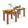 thumbnail image 1 of Gymax Table d'Appoint de Patio 2 Pcs en Bois Dur, Toutes Saisons, Table Carrée de Bout Bistro pour Extérieur, Jardin, 1 of 10