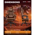 thumbnail image 3 of GTPLAYER Ergonomic Gaming Chair with Footrest and Lumbar Support, Chocolate Brown, 3 of 10